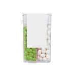 Transparant doosje met mint en fruit snoepjes 45g kleur appel