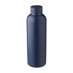 Thermosfles van gerecycled staal bedrukken, 500 ml kleur marineblauw tweede weergave