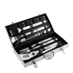 Aluminium koffer met 18 roestvrijstalen BBQ-accessoires met jouw bedrukking