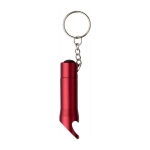 Zaklamp van gerecycled aluminium met opener en karabijnhaak kleur rood eerste weergave