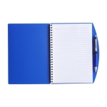 Hardcover notitieboekje en bijpassende pen A5 formaat kleur blauw tweede weergave