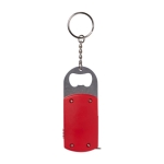 Metalen flesopener sleutelhanger met LED en 1M meetlint kleur rood eerste weergave