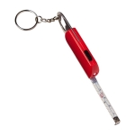 Metalen flesopener sleutelhanger met LED en 1M meetlint kleur rood vierde weergave