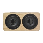 Draadloze houten speaker met elk twee speakers van 5W micro USB kabel kleur bruin eerste weergave