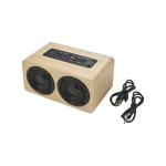 Draadloze houten speaker met elk twee speakers van 5W micro USB kabel kleur bruin zesde weergave