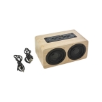 Draadloze houten speaker met elk twee speakers van 5W micro USB kabel kleur bruin zevende weergave