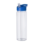 Eenvoudige waterfles van gerecycled plastic met een rietje 750ml kleur blauw tweede weergave