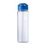 Eenvoudige waterfles van gerecycled plastic met een rietje 750ml kleur blauw derde weergave