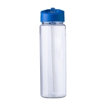 Eenvoudige waterfles van gerecycled plastic met een rietje 750ml kleur blauw vierde weergave