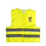 Gepersonaliseerde polyester reflecterend vest voor kinderen maat XXS met jouw bedrukking