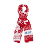 Rood witte kerstsjaal van polyester met jouw bedrukking