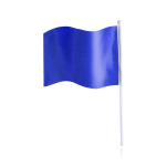 Rechthoekige polyester vlag met witte stok kleur blauw  negende weergave