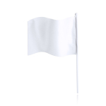 Rechthoekige polyester vlag met witte stok kleur wit  negende weergave