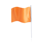 Rechthoekige polyester vlag met witte stok kleur oranje  negende weergave