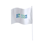 Rechthoekige polyester vlag met witte stok met jouw bedrukking