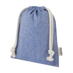 Kleine tas van gerecycled GRS-katoen met trekkoordsluiting 150 g/m2 kleur blauw