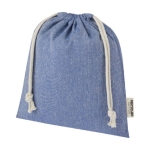 Middelgrote tas van gerecycled GRS-katoen met trekkoordsluiting 150 g/m2 kleur blauw