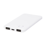 Ultradunne en lichtgewicht powerbank dubbele USB A-poorten 4.000 mAh kleur wit