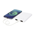 Ultradunne en lichtgewicht powerbank dubbele USB A-poorten 4.000 mAh kleur wit tweede weergave