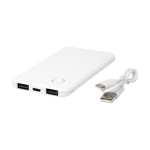 Ultradunne en lichtgewicht powerbank dubbele USB A-poorten 4.000 mAh kleur wit derde weergave