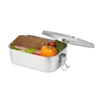 Lunchbox van gerecycled staal met sluitgespen 750ml kleur zilver derde weergave