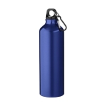 Drinkfles van gerecycled aluminium met en karabijnhaak 770 ml kleur blauw