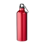 Drinkfles van gerecycled aluminium met en karabijnhaak 770 ml kleur rood