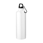 Drinkfles van gerecycled aluminium met en karabijnhaak 770 ml kleur wit