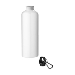 Drinkfles van gerecycled aluminium met en karabijnhaak 770 ml kleur wit tweede weergave