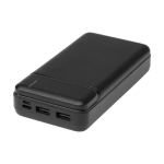 Duurzame powerbank van gerecycled plastic 20.000 mAh kleur zwart