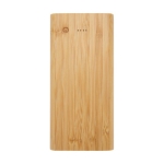 Bamboe Powerbank met LED en aan/uit-knop 10.000 mAh kleur naturel tweede weergave voorkant