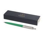 Premium pen met houder van gerecycled roestvrij staal Parker Jotter kleur groen