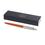 Premium pen met houder van gerecycled roestvrij staal Parker Jotter kleur oranje