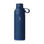 Thermosfles van staal en kunststof met glazen dop Ocean Bottle 500ml kleur marineblauw