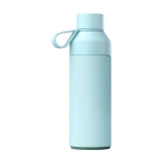 Thermosfles van staal en kunststof met glazen dop Ocean Bottle 500ml kleur pastel blauw tweede weergave achterkant