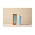 Thermosfles van staal en kunststof met glazen dop Ocean Bottle 500ml kleur pastel blauw tweede weergave met doos