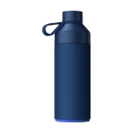 Thermosfles van staal en kunststof met glazen dop Ocean Bottle 1L kleur marineblauw tweede weergave achterkant