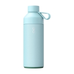 Thermosfles van staal en kunststof met glazen dop Ocean Bottle 1L kleur lichtblauw