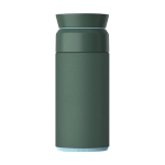 Thermoskan van rvs en recycled materiaal Ocean Bottle 350 ml kleur donkergroen tweede weergave achterkant