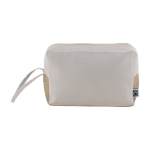 Fairtrade katoenen toilettas met jute basis en handgreep 220 g/m2 kleur naturel tweede weergave