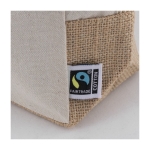 Fairtrade katoenen toilettas met jute basis en handgreep 220 g/m2 kleur naturel vijfde weergave