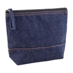 Toilettas van gerecycled katoen en denimlook 240 g/m2 kleur jeans blauw tweede weergave