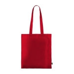 Fairtrade katoenen tas met lange hengsels in diverse kleuren 180g/m2 kleur rood derde weergave