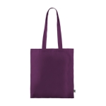 Fairtrade katoenen tas met lange hengsels in diverse kleuren 180g/m2 kleur paars derde weergave