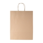 Grote cadeautas van kraftpapier met gekrulde handvatten, 120 g/m2 kleur beige tweede weergave