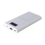 10.000 mAh gerecyclede plastic powerbank met 5W draadloos opladen kleur wit tweede weergave