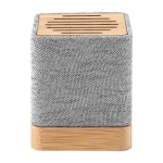 Gerecycled polyester en bamboe draadloze speaker met USB 3W kleur grijs tweede weergave