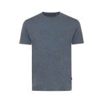 T-shirt van gerecycled en biologisch katoen 180 g/m2 Iqoniq Manuel kleur gemarmerd donkerblauw