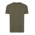 T-shirt van gerecycled en biologisch katoen casual fit 180 g/m2 Iqoniq kleur khaki