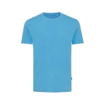 T-shirt van gerecycled en biologisch katoen casual fit 180 g/m2 Iqoniq kleur cyaan blauw